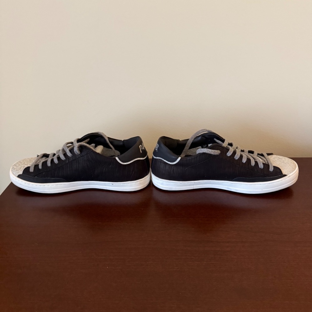 P448 Animal print black and silver sneakers size 7 - Picture 8 of 9
